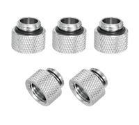 sourcing map Male to Female Extender Fitting G1/4 x 10mm for PC Water Cooling System Silver 5pcs