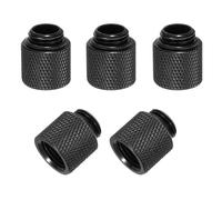 sourcing map Male to Female Extender Fitting G1/4 x 15mm for PC Water Cooling System Black 5pcs