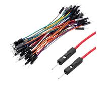 sourcing map Male to Male 1Pin Breadboard Jumper Wire 2.54mm Pitch Ribbon Cable 10cm Long Electronics Breadboard Ribbon Cables for Breadboard Electronic Projects Pack of 40