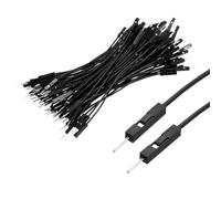 sourcing map Male to Male 1Pin Breadboard Jumper Wire 2.54mm Pitch Ribbon Cable 10cm Long Electronics Breadboard Ribbon Cables for Breadboard Electronic Projects Pack of 100,Black