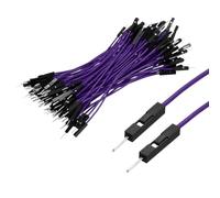 sourcing map Male to Male 1Pin Breadboard Jumper Wire 2.54mm Pitch Ribbon Cable 10cm Long Electronics Breadboard Ribbon Cables for Breadboard Electronic Projects Pack of 100,Purple