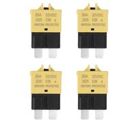 sourcing map Manual Resettable Fuse, 32V DC 20A E39 Low Profile ATC/ATO Manual Blade Circuit Breaker Reset Fuses for Car, Truck, RV, SUV, Marine, Boat, Motorcycle, Pack of 4