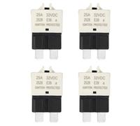sourcing map Manual Resettable Fuse, 32V DC 25A E39 Low Profile ATC/ATO Manual Blade Circuit Breaker Reset Fuses for Car, Truck, RV, SUV, Marine, Boat, Motorcycle, Pack of 4