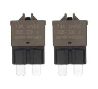 sourcing map Manual Resettable Fuse, 32V DC 7.5A E39 Low Profile ATC/ATO Manual Blade Circuit Breaker Reset Fuses for Car, Truck, RV, SUV, Marine, Boat, Motorcycle, Pack of 2