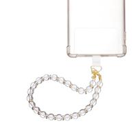 sourcing map Marble Beaded Phone Wrist Strap, Detachable Charm Cellphone Lanyard Chain with Tether Tab, Hands-Free Wristlet Strap for Women, Clear