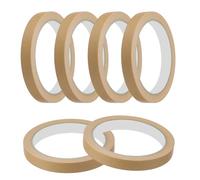 sourcing map Masking Tape 12 mm x 20 Meters Painter's Tape Brown Paint Tapes for DIY Crafts Arts Drawing Decoration Labeling Car Painting Artist Teachers, Pack of 6
