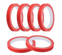 sourcing map Masking Tape 12 mm x 20 Meters Painter's Tape Red Paint Tapes for DIY Crafts Arts Drawing Decoration Labeling Car Painting Artist Teachers, Pack of 6