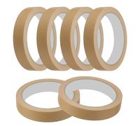 sourcing map Masking Tape 18 mm x 20 Meters Painter's Tape Brown Paint Tapes for DIY Crafts Arts Drawing Decoration Labeling Car Painting Artist Teachers, Pack of 6