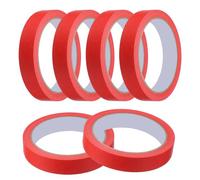 sourcing map Masking Tape 18 mm x 20 Meters Painter's Tape Red Paint Tapes for DIY Crafts Arts Drawing Decoration Labeling Car Painting Artist Teachers, Pack of 6