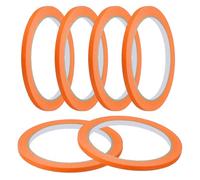 sourcing map Masking Tape 5 mm x 20 Meters Painter's Tape Orange Paint Tapes for DIY Crafts Arts Drawing Decoration Labeling Car Painting Artist Teachers, Pack of 6