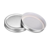 sourcing map Mason Jar Lids, 16 Pcs - Tinplate Canning Lids Wide Mouth Leak Proof Fits Storage Jars (Silver)