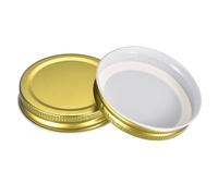 sourcing map Mason Jar Lids, 30 Pcs - Tinplate Canning Lids Regular Mouth Leak Proof Fits Storage Jars (Gold)