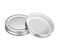 sourcing map Mason Jar Lids, 6 Pcs - Tinplate Canning Lids Regular Mouth Leak Proof Fits Storage Jars (Silver)