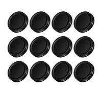 sourcing map Mason Jar Lids, 70mm/2.76" Regular Mouth Tin Plate Caps Leak Proof for Canning Jars Kitchen Storage, (Black 12Pcs)