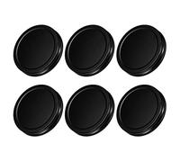 sourcing map Mason Jar Lids, 86mm/3.39" Wide Mouth Tin Plate Caps Leak Proof for Canning Jars Kitchen Storage, (Black 6Pcs)