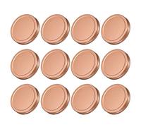 sourcing map Mason Jar Lids, 86mm/3.39" Wide Mouth Tin Plate Caps Leak Proof for Canning Jars Kitchen Storage, (Rose Gold 12Pcs)