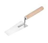 sourcing map Masonry Hand Tool, 17 x 5/7.5 cm Carbon Steel Pointing Trowel Gauging Trowel with 17.5cm Wooden Grip for Concrete Cement Plaster Mortar Stucco Tile, White