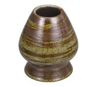 sourcing map Matcha Tea Whisk Holder 69mm Ceramic Chasen Stand Traditional Matcha Whisk Stand Japanese Bamboo Chasen Holder Tea Set Accessories, Brown