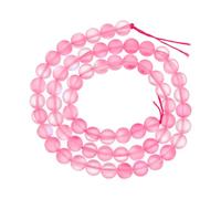 sourcing map Matte Crystal Glass Beads 6mm Synthetic Frosted Shining Semi-Precious Round Loose Beads Synthetic Moonstone for Jewelry Making DIY Bracelet, Pink