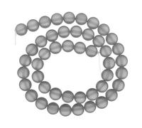 sourcing map Matte Crystal Glass Beads 8mm Synthetic Frosted Shining Semi-Precious Round Loose Beads Synthetic Moonstone for Jewelry Making DIY Bracelet, Gray Silver