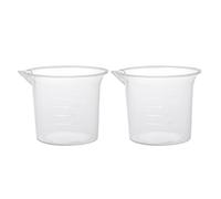 sourcing map Measuring Cup 25ml PP Plastic Graduated Beaker Transparent for Lab Kitchen liquids 2pcs