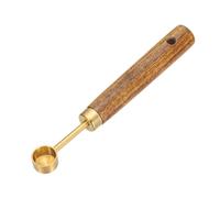 sourcing map Measuring Spoon, 1.25ml Stainless Steel Coffee Scoop Spoon with with Wood Handle for Ground Coffee Tea Sugar Cooking Baking, Gold