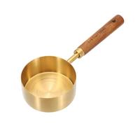 sourcing map Measuring Spoon, 125ml Stainless Steel Coffee Scoop Spoon with with Wood Handle for Ground Coffee Tea Sugar Cooking Baking, Gold