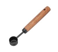 sourcing map Measuring Spoon, 2.5ml Stainless Steel Coffee Scoop Spoon with with Wood Handle for Ground Coffee Tea Sugar Cooking Baking, Black