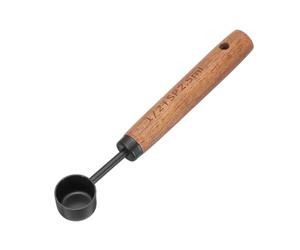 sourcing map Measuring Spoon, 2.5ml Stainless Steel Coffee Scoop Spoon with with Wood Handle for Ground Coffee Tea Sugar Cooking Baking, Black