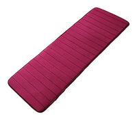 sourcing map Memory Foam Bath Mat, Soft Bathroom Floor Mats, Absorbent Bath Runner Rug for Bathroom Kitchen 60x160cm, Rose Red