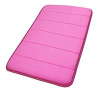 sourcing map Memory Foam Bath Mat Water Absorbent 16"x24"/ 40x60 Cm, Non Slip Bathroom Rug for Bathroom Living Room Floor Tub - Machine Washable Bath Mats Carpet Soft and Thick, Hot Pink