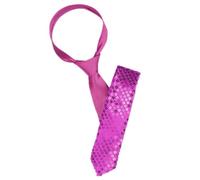 sourcing map Men's Sequin Ties Self Tied Shine Skinny Necktie Fashion Tie Sparkly for Disco Party Costume Fuchsia One Size
