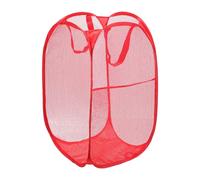 sourcing map Mesh Laundry Basket Collapsible Laundry Hamper Foldable Dirty Clothes Baskets with Handles and Side Pocket for Laundry Room Travel Storage Bathroom Dorm, Red