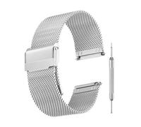 sourcing map Mesh Watch Bands for Men Women, Stainless Steel Quick Release Mesh Watch Strap 10mm 12mm 14mm 16mm 18mm 20mm 22mm 24mm Milanese Bracelet Adjustable Replacement Wristband with Tools