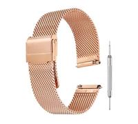 sourcing map Mesh Watch Bands for Men Women, Stainless Steel Quick Release Mesh Watch Strap Milanese Bracelet Adjustable Replacement Wristband with Tools for Gifts (18mm, Rose Red)