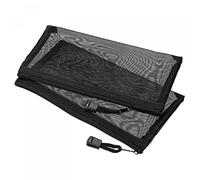 sourcing map Mesh Zipper Bags, A6 Nylon Zip Pouch Pencil Case Storage Pockets for Travel Office Accessories, Black Pack of 6