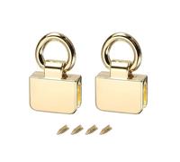 sourcing map Metal Bag Connector with D Ring, 2 Sets 19mm Rectangle Bridge Hanger Buckle with Screws for Purse DIY, Key Chain Lanyard (Light Golden)