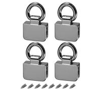 sourcing map Metal Bag Connector with D Ring, 4 Sets 19mm Rectangle Bridge Hanger Buckle with Screws for Purse DIY, Key Chain Lanyard (Metallic Black)