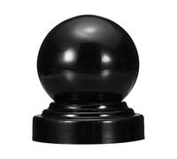 sourcing map Metal Ball Post Cap, 2.03 x 2.03 Inch Round Fence Post Cap with Ball Top, Decorative Iron Pipe Caps for Square Posts, Handrail Guardrail, Deck Railing, Gate, Mailbox, Black