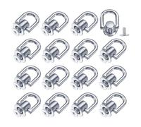 sourcing map Metal Ball Studs Rivets D Ring, 16 Pcs Ball Post Head Buttons Studs Rivets with Screw for Purse Chain Connector DIY Art Leather Crafts (Silver)