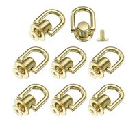 sourcing map Metal Ball Studs Rivets D Ring, 8 Pcs Ball Post Head Buttons Studs Rivets with Screw for Purse Chain Connector DIY Art Leather Crafts (Dark Gold)