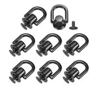 sourcing map Metal Ball Studs Rivets D Ring, 8 Pcs Ball Post Head Buttons Studs Rivets with Screw for Purse Chain Connector DIY Art Leather Crafts (Black)