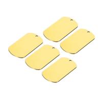 sourcing map Metal Blank Tags Stamping, 1.6"x0.94" Gold Stainless Steel Blank Dog Tags DIY Engraving Blank Tags for Pet Dog ID Tags, Pendant Decoration, Craft Tags, Pack of 5