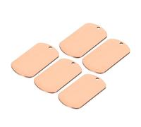 sourcing map Metal Blank Tags Stamping, 1.6"x0.94" Rose Gold Stainless Steel Blank Dog Tags DIY Engraving Blank Tags for Pet Dog ID Tags, Pendant Decoration, Craft Tags, Pack of 5