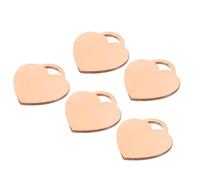 sourcing map Metal Blank Tags Stamping, 1"x1" Rose Gold Stainless Steel Blank Dog Tags DIY Engraving Blank Tags for Pet Dog ID Tags, Pendant Decoration, Craft Tags, Pack of 5
