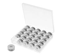 sourcing map Metal Bobbins Embroidery Bobbins with Case Sewing Machine Accessories, Silver Pack of 25