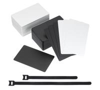 sourcing map Metal Business Card 0.8mm 3.39 x 2.13 Inch Blank Thick Aluminum Engraving Blanks Card for Office Name Cards DIY Gift Cards Black/Silver 100 Pcs
