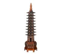sourcing map Metal Chinese Pagoda Statue, 9 Levels 7.1" Miniature Tower Ornament 3D Feng Shui Sculpture Model for Home Office Desktop Ornaments Collectible Decoration Figurines, Red Bronze