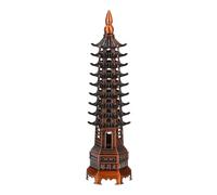 sourcing map Metal Chinese Pagoda Statue, 9 Levels 8.7" Miniature Tower Ornament 3D Feng Shui Sculpture Model for Home Office Desktop Ornaments Collectible Decoration Figurines, Red Bronze