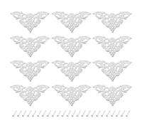 sourcing map Metal Corner Protector, Furniture Decorative Edge Cover, Album Corner Protectors Covers for Box Wooden Case Table Desk, 12 Pcs, 34mm White